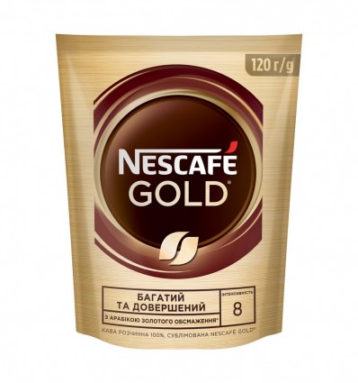 Кава Nescafe Gold натуральна розчинна сублімована 120г