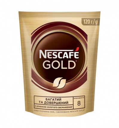 Кофе Nescafe Gold натуральный растворимый сублимированный 120г
