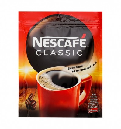 Кофе Nescafe Classic натуральный растворимый гранулированный 120г