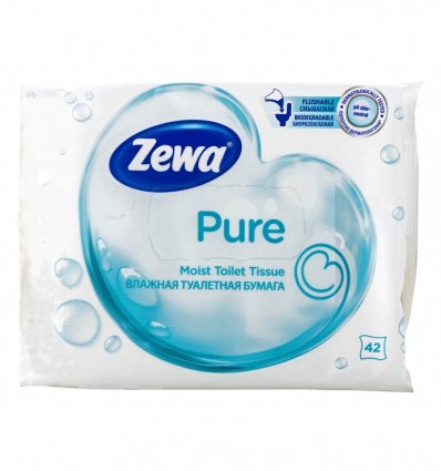 Туалетная бумага Zewa Pure влажная 42шт