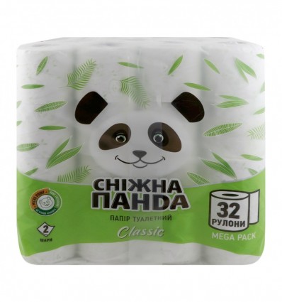 Папір туалетний Сніжна панда Classic 2-х шаровий 32шт