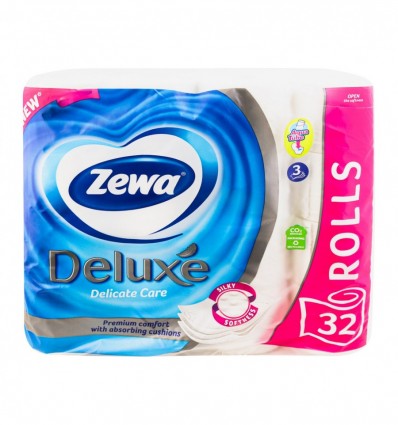 Папір туалетний Zewa Deluxe Delicate Care 3-х шарова 32шт