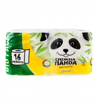 Папір туалетний Сніжна панда Aroma 2-шаровий 16шт