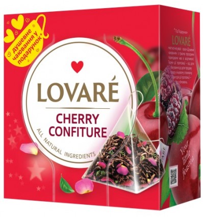 Чай LOVARE "Cherry Confiture" бленд черного и зеленого 15х2г, пакет