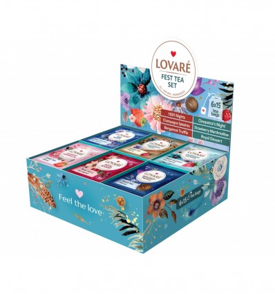 Чай асорті LOVARE FEST TEA SET 90 пакетиків в індивідуальних конвертах ( lv.79907 )