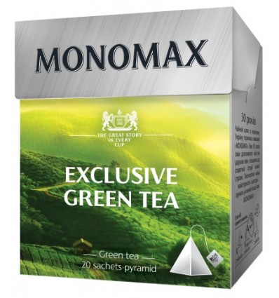 Чай зелений МОНОМАХ EXCLUSIVE GREEN TEA 20х1.5г, пакет