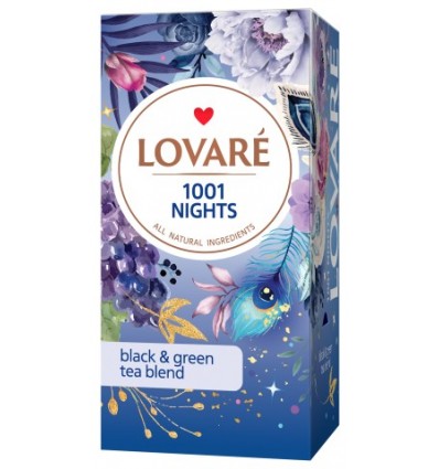 Чай LOVARE "1001 Nights" бленд чорного та зеленого 24х2г, пакет