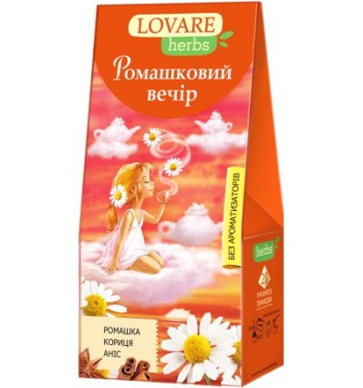 Чай цветочный LOVARE "Ромашковый вечер HERBS" 20х1.8г, пакет ( lv.16393 )