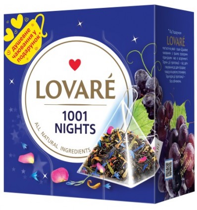 Чай LOVARE "1001 Nights" бленд черного и зеленого 2г*15+5, пакет ( lv.74605 )