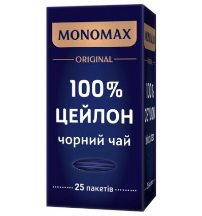 Чай черный МОНОМАХ "100% CEYLON" 25х2г, пакет