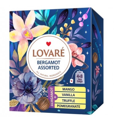 Чай чорний LOVARE асорті з бергамот 32х2г, пакет ( lv.79822 )