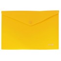 Папка- конверт А4 непрозрачная на кнопке, желтая, диагональ