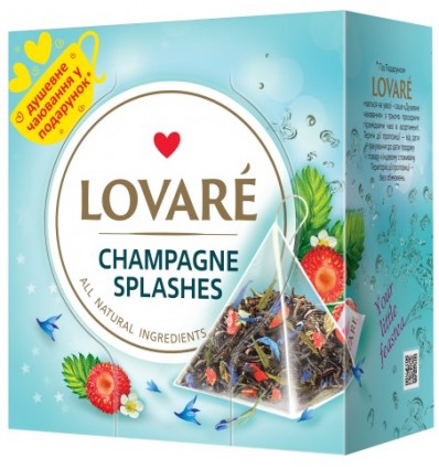 Чай LOVARE "Champagne splashes" бленд чорного та зеленого 15х2г, пакет