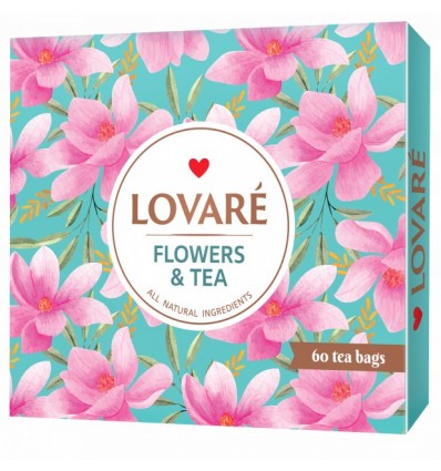 Чай асорті LOVARE Flowers & Tea 12 видів пакетиків по 5 шт