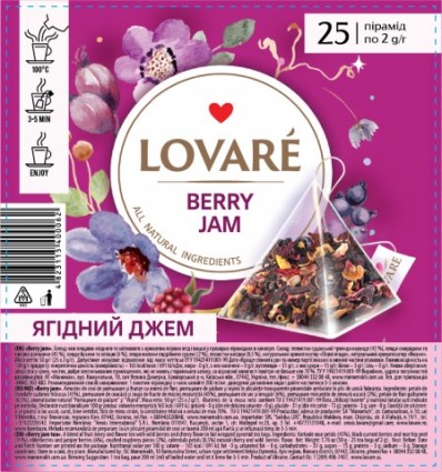 Чай квітковий LOVARE "Berry Jam" 25х2г, пакет