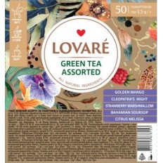 Чай зелений LOVARE асорті 50х1,5г, пакет