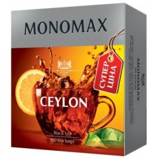 Чай черный МОНОМАХ CEYLON TEA "СУПЕР ЦЕНА" 100х1.5г, пакет