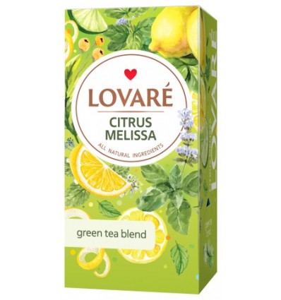 Чай зеленый LOVARE "Citrus Melissa" 24х1.5г, пакет