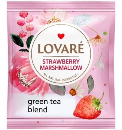 Чай зеленый LOVARE "Strawberry marshmallow" 25х2г, пакет