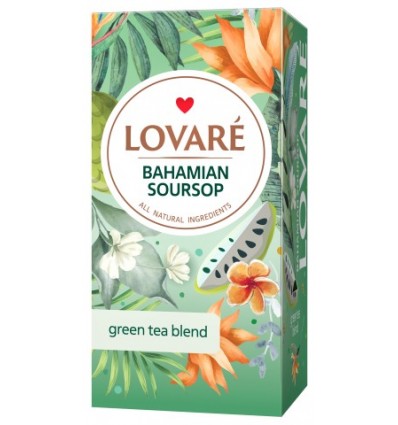 Чай зеленый LOVARE "Bahamian soursop" 24х1.5г, пакет ( lv.76012 )