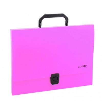 Портфель пластиковый A4 Economix на застежке, 1 отделение, розовый