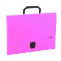 Портфель пластиковый A4 Economix на застежке, 1 отделение, розовый