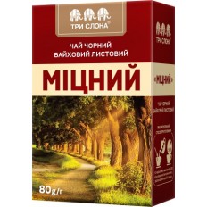 Чай чорний ТРИ СЛОНУ "Міцний" 80г, лист ( ts.12333 )