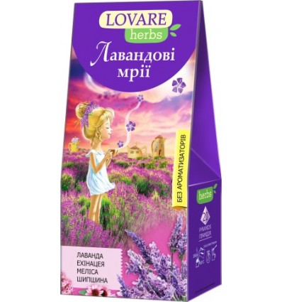Чай травяной LOVARE "Лавандовые мечты HERBS" 20х1.8г, пакет