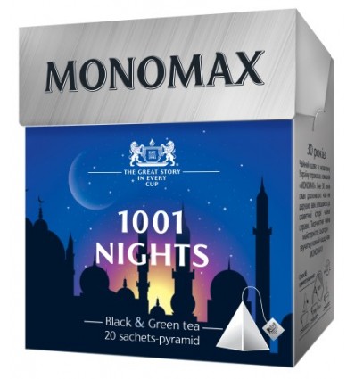 Чай МОNOМАХ 1001 NIGHTS бленд чорного та зеленого 20х2г, пакет