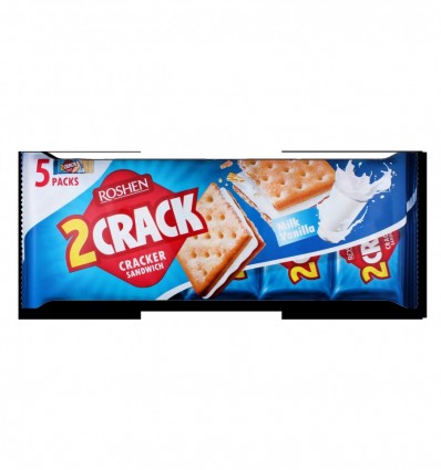Крекер-сендвіч Roshen 2 Crack з молочно-ванільною начинкою 235г