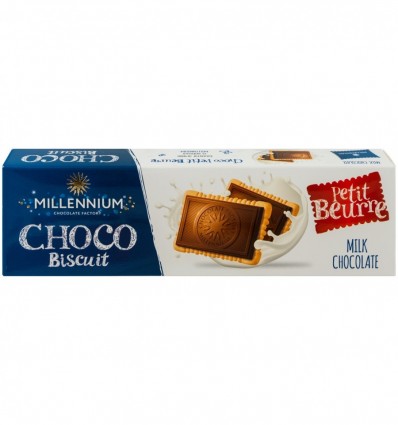 Печиво Millennium Choco Biscuit з молочним шоколадом 132г