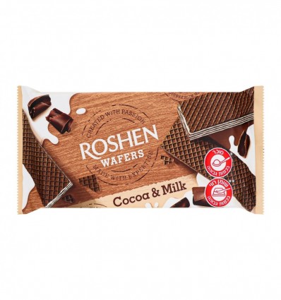 Вафлі Roshen Wafers Какао-молоко 216г