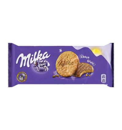 Печенье Milka Choco grain с овсяными хлопьями покрытое молочным шоколадом 168г