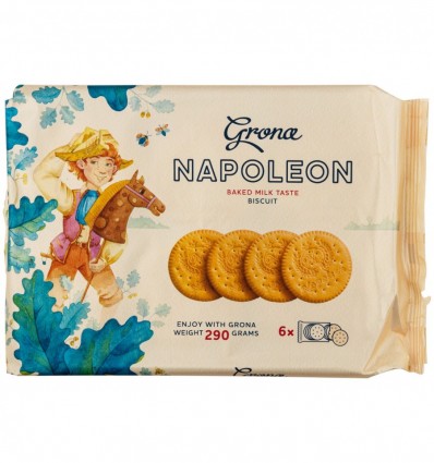 Печенье Grona Наполеон затяжное со вкусом топленого молока 290г