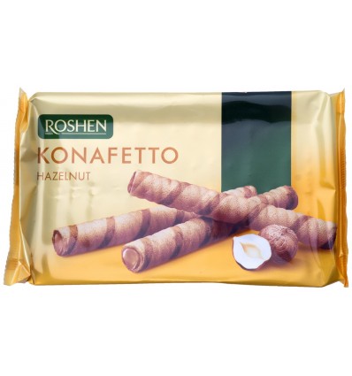 Трубочки вафельні Roshen Konafetto з горіховою начинкою 140г