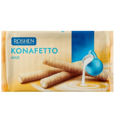 Вафельные трубочки Roshen Konafetto с молочной начинкой 140г