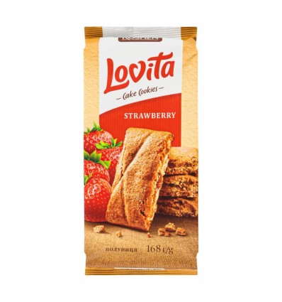 Печенье Roshen Cake Cookies Lovita с клубничн начинкой 168г