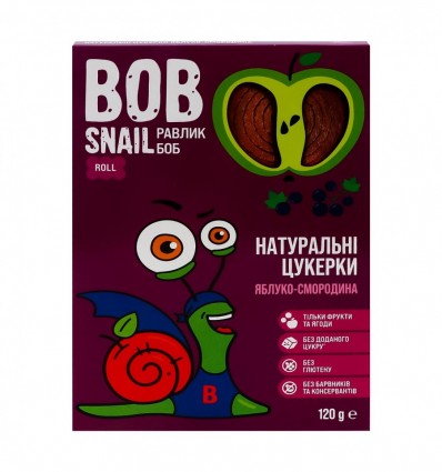 Цукерки Bob Snail Яблуко-смородина натуральні 120г