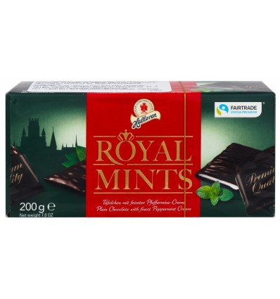 Конфеты Halloren Royal Mints с мятно-кремовой начинкой шоколадные 200г