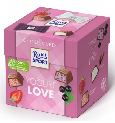 Цукерки шоколадні Ritter Sport Choco Cubes Yogurt Love 176г