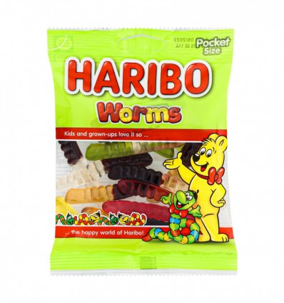 Цукерки Haribo Worms желейні неглазуровані 80г