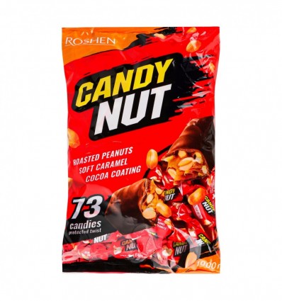 Конфеты Roshen Candy Nut глазированные мягкая карамель с арахисом 1кг