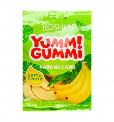 Цукерки желейні Roshen Yummi Gummi Banana Land 70г