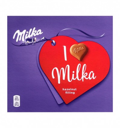 Цукерки Milka з молочного шоколаду з горіховою начинкою 110г