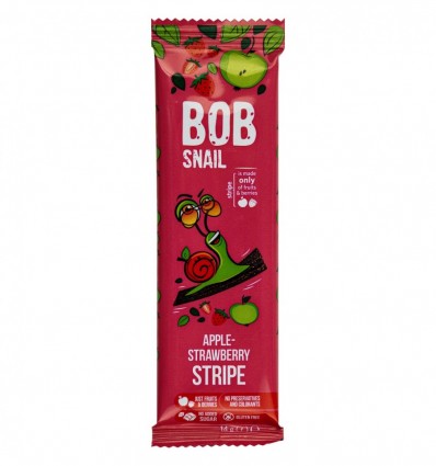 Цукерки Bob Snail яблучно-полуничний страйп 14г