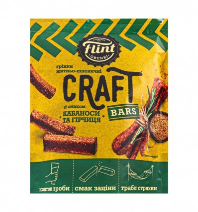 Гренки Flint Craft Bars Кабаносы и горчица ржано-пшеничные 90г
