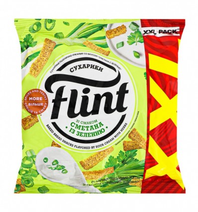 Сухарики Flint Сметана із зеленню пшенично-житні 150г