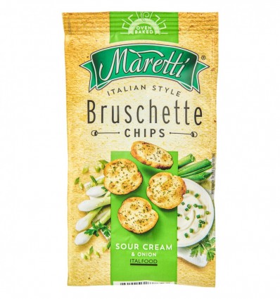 Брускетты Maretti Sour cream&onion хлебные запеченные 140г