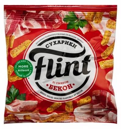 Сухарики Flint со вкусом бекона пшенично-ржаные 35г
