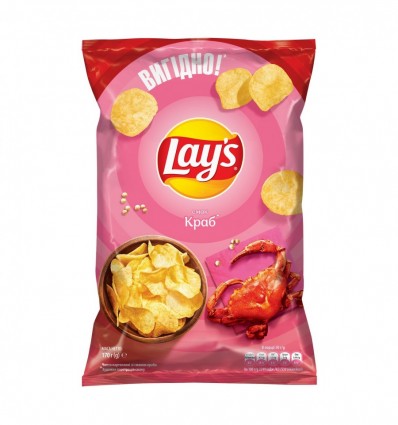 Чіпси Lay`s картопляні зі смаком краба 170г